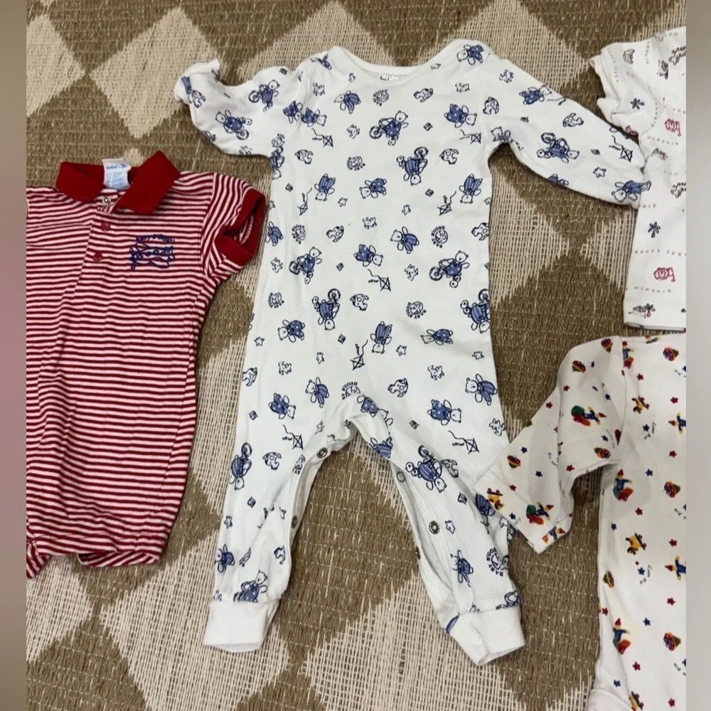 Lot 90s OshKosh B’Gosh baby onesie romper coverall embroidered boy teddy bear